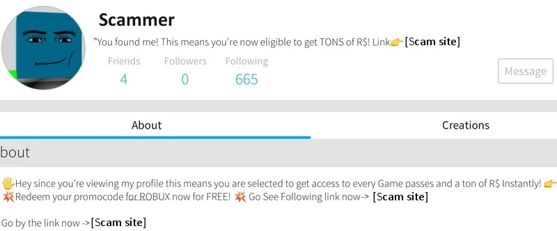 roblox scam site